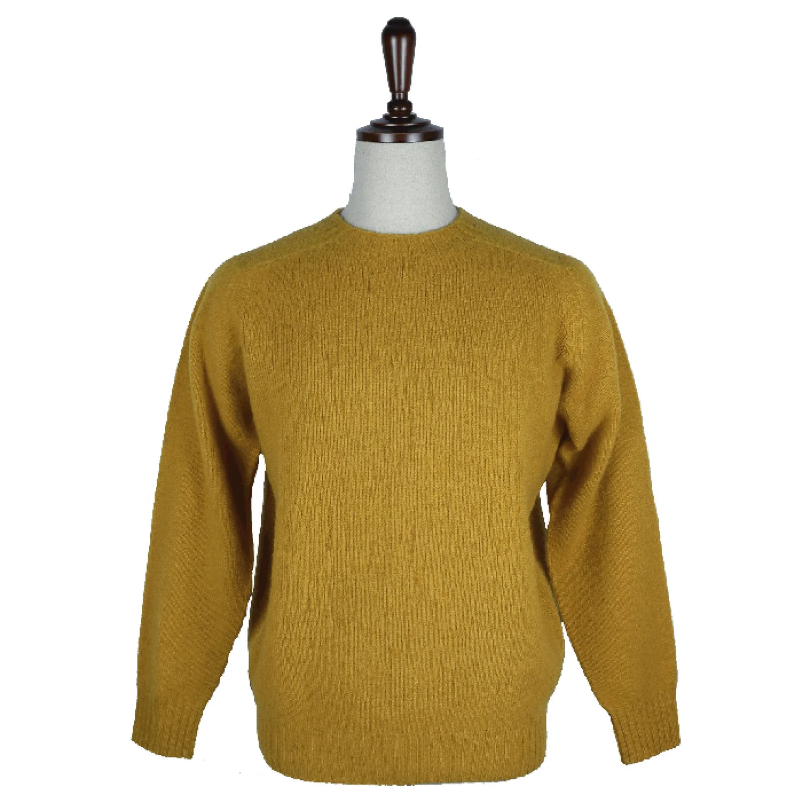 Crew Neck Brushed Knit - Mustard (Wool 100%)