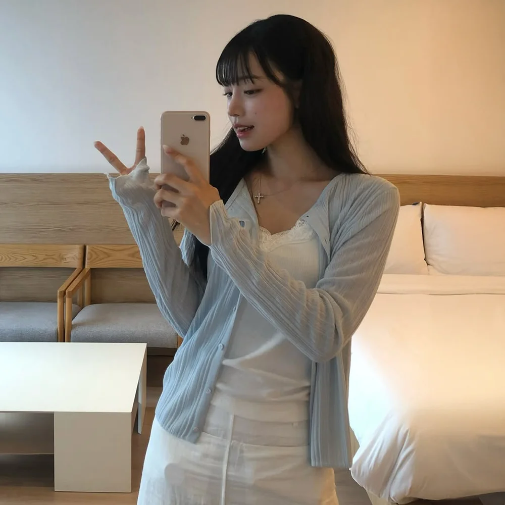 全天 亞麻 混紡 開襟外套