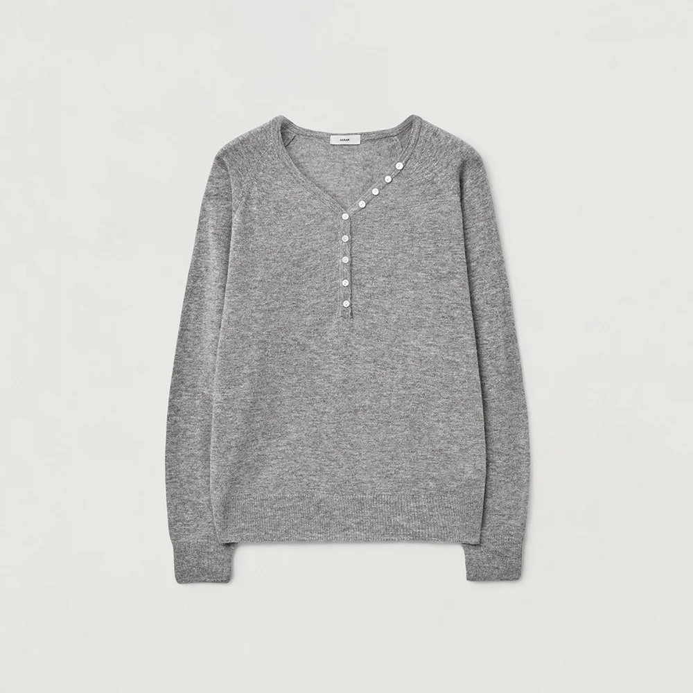 Rory henry neck knit_grey
