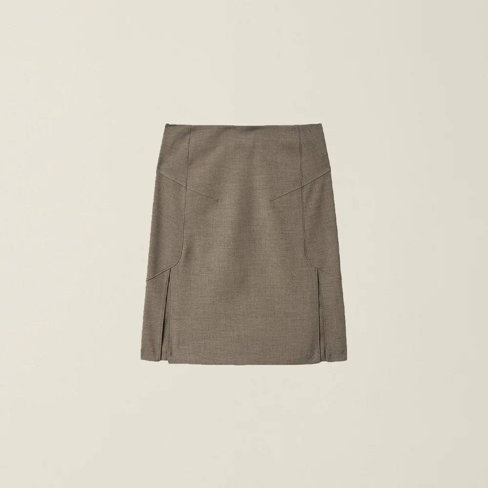 WOMENS MELANGE SKIRT BEIGE