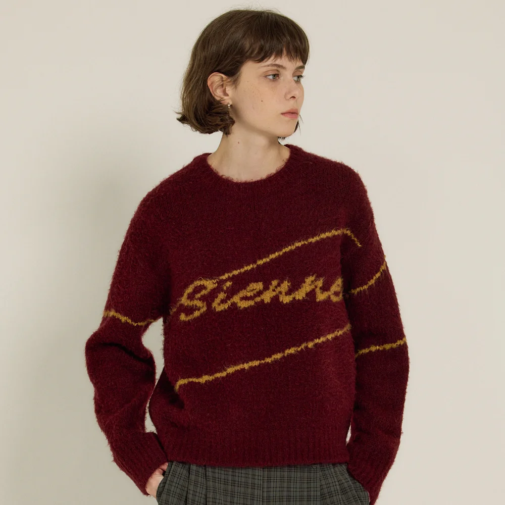 Sienne Lettering Knit (Burgundy)