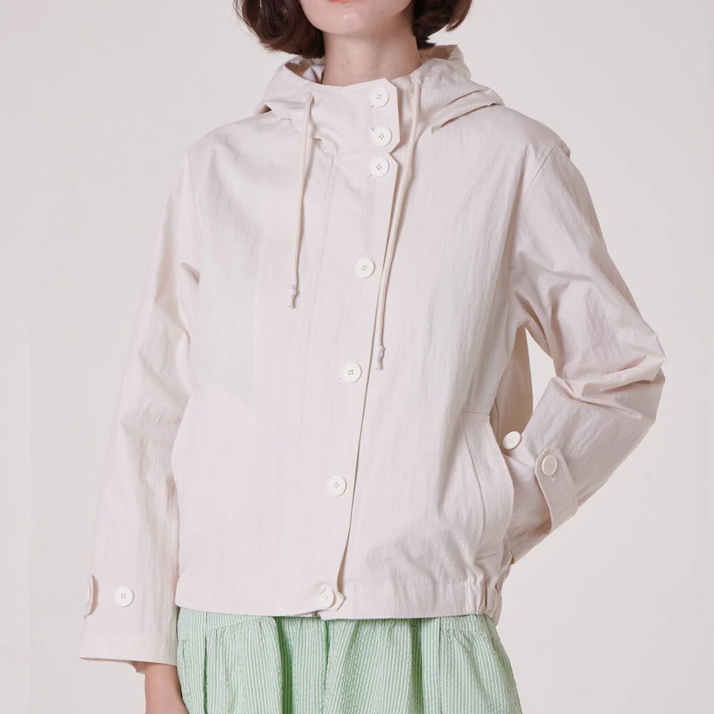 hood short jumper_ cream ivory