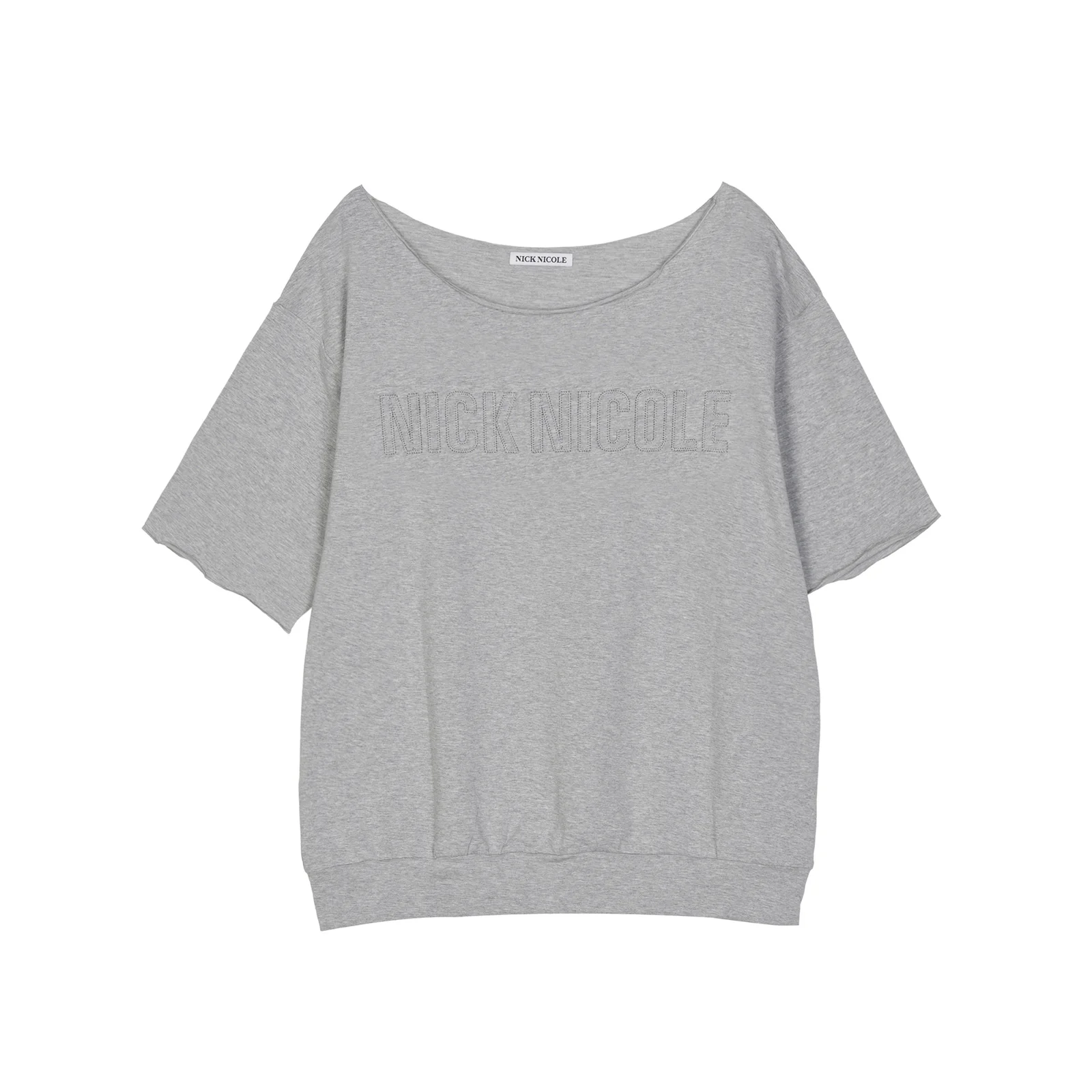 RAW CUT HALF SLEEVE TOP_MELANGE