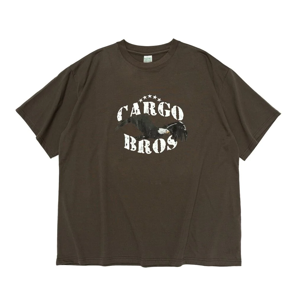 (BIGSIZE) AMERICAN VINTAGE EAGLE SHORT SLEEVE T-SHIRT (KHAKI)