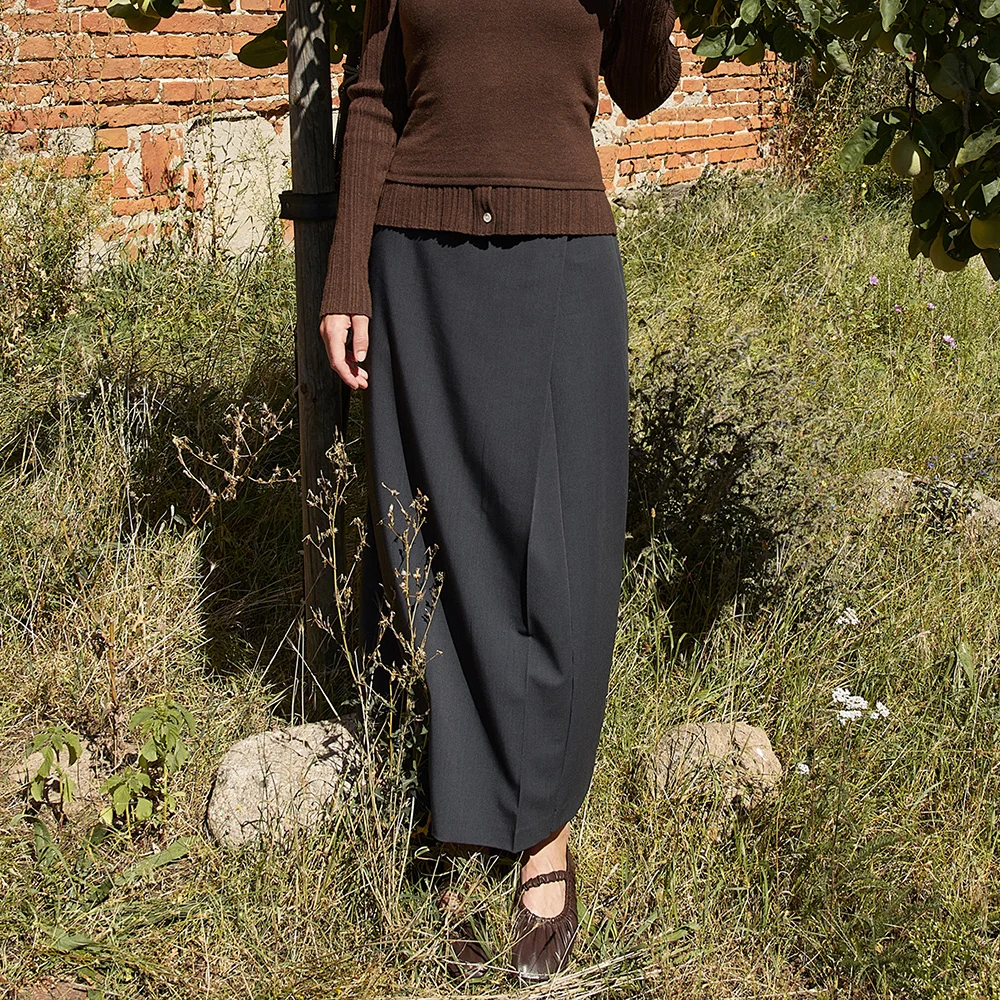 MAXI PENCIL SKIRT (CHARCOAL)