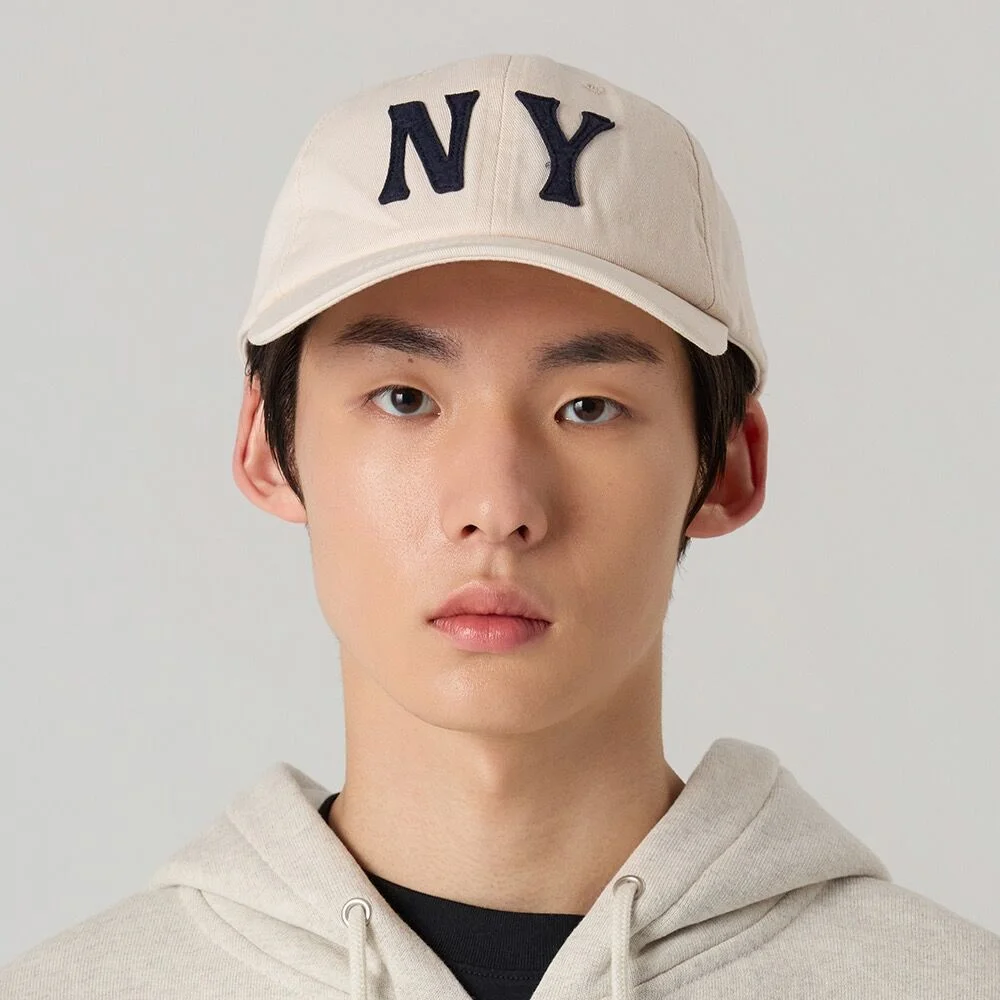 NY 貼布繡 棒球帽 Ecru