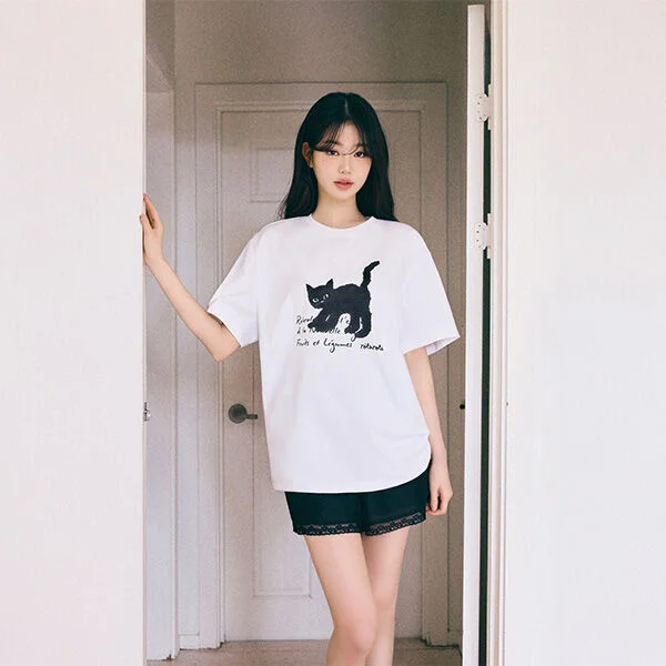 LACE PAJAMA SHORT PANTS BLACK