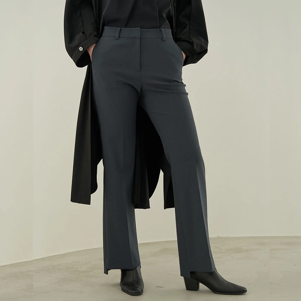 side slit bootcut trousers_D.Ash blue