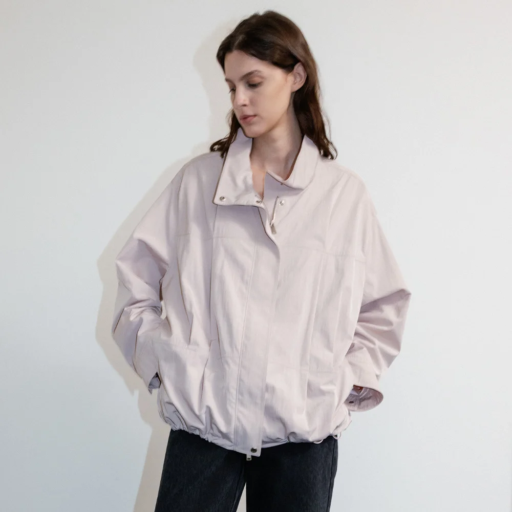 Tucked High-neck Blouson Jumper SW5AM306_2color