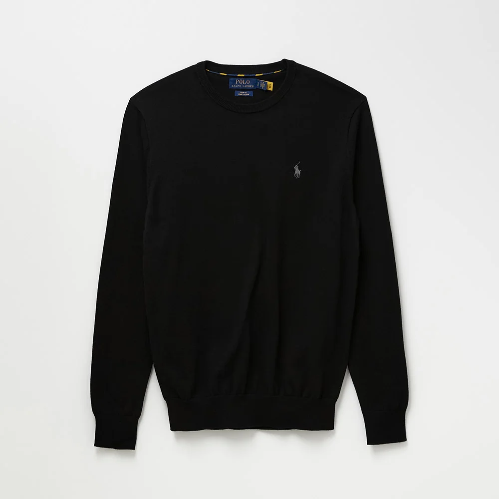 長袖 純棉 毛衣 (BLACK)