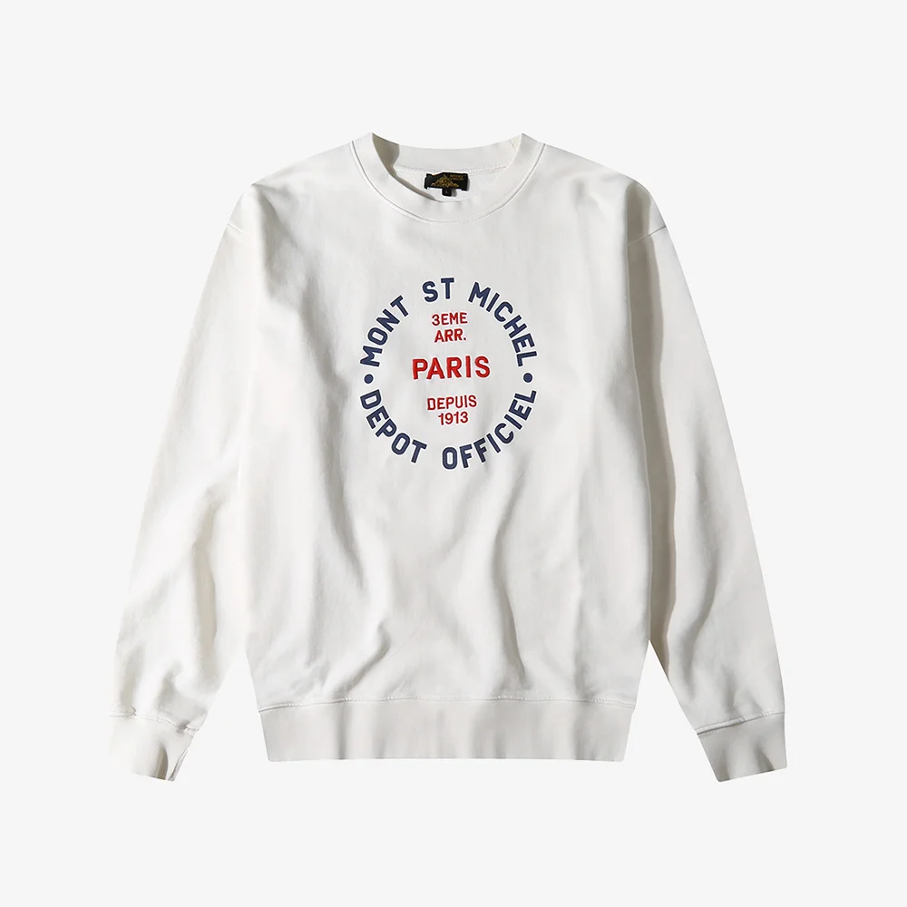 TOLVIN - Embroidery & print sweatshirt_White