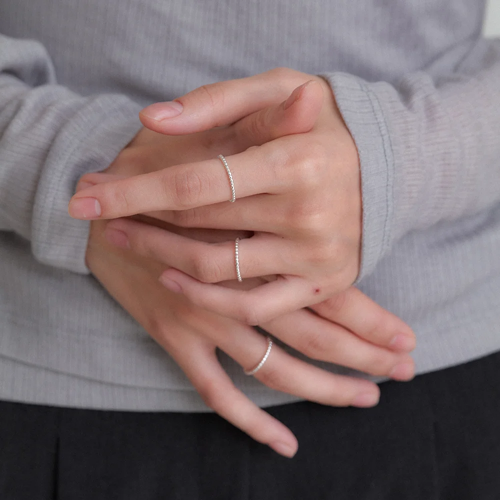 mini dewy ring_plain set (2PCS) JR001