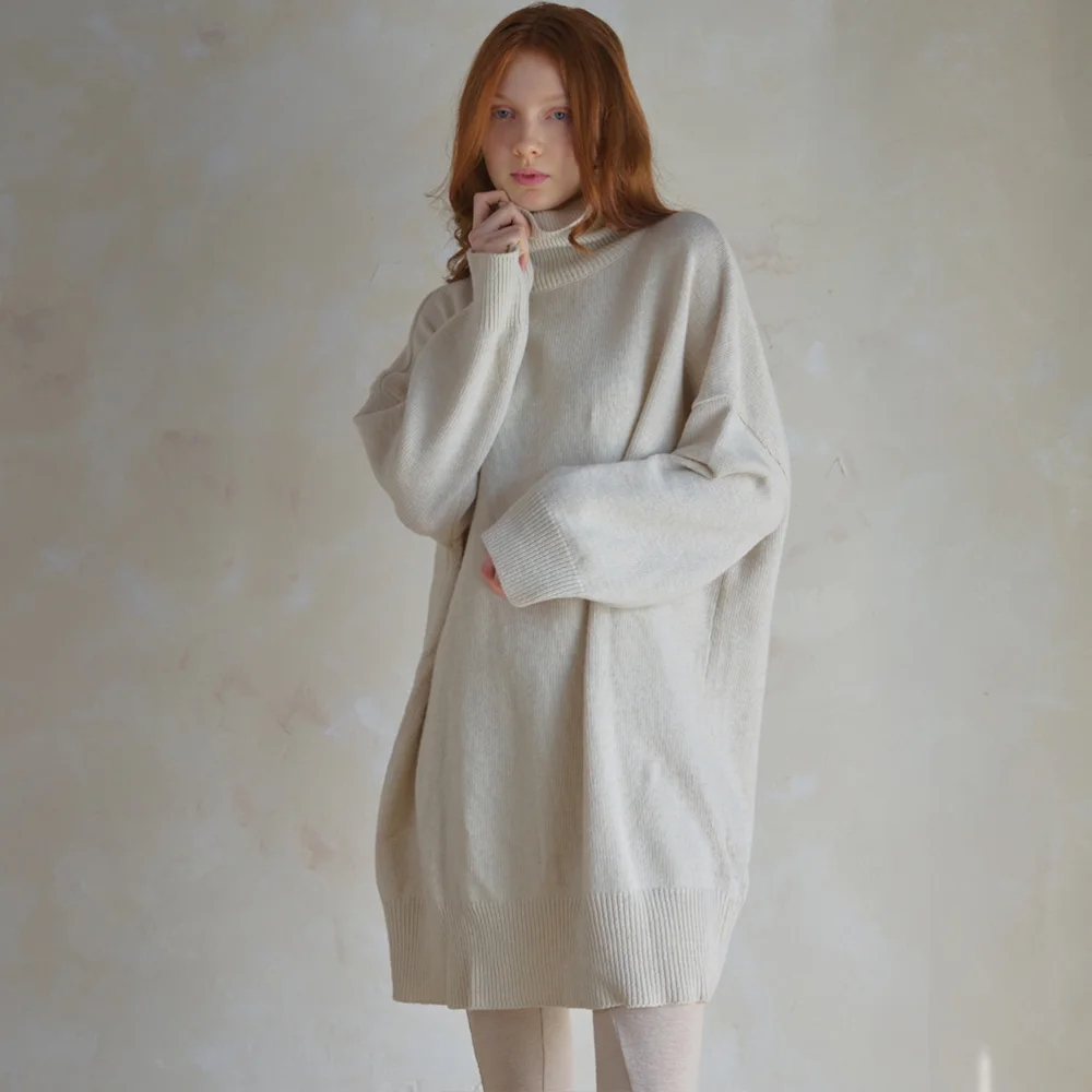 Cashmere loose fit polar dress
