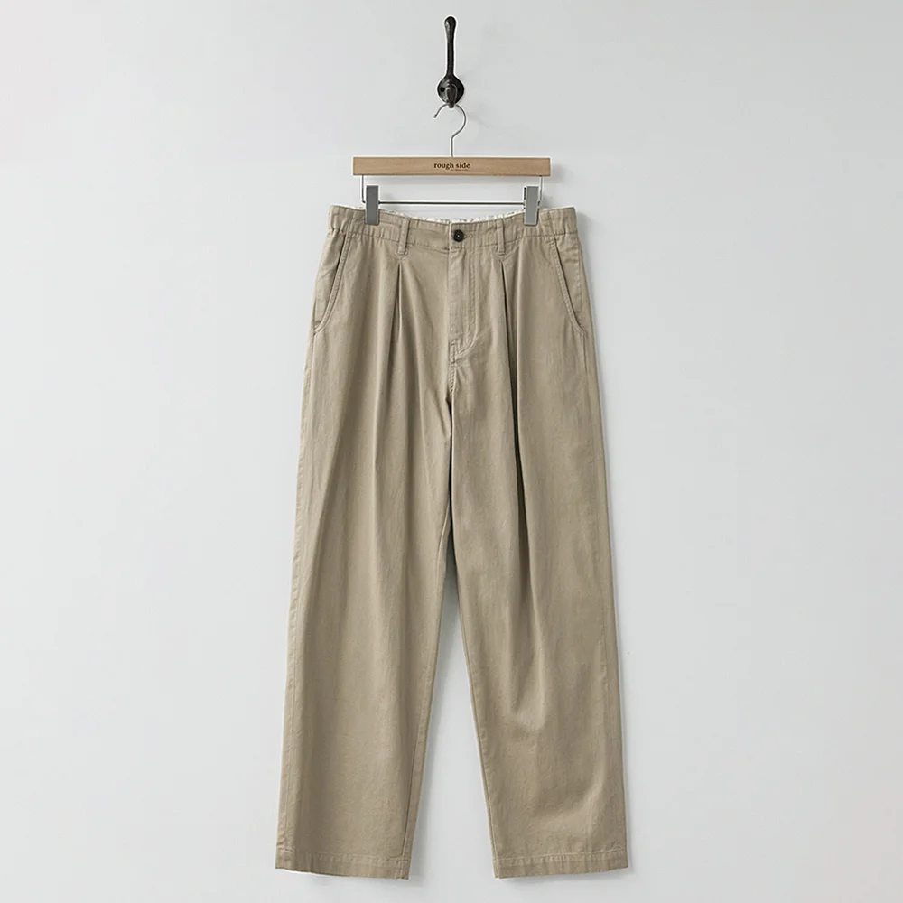 Box Pleat Pants Beige