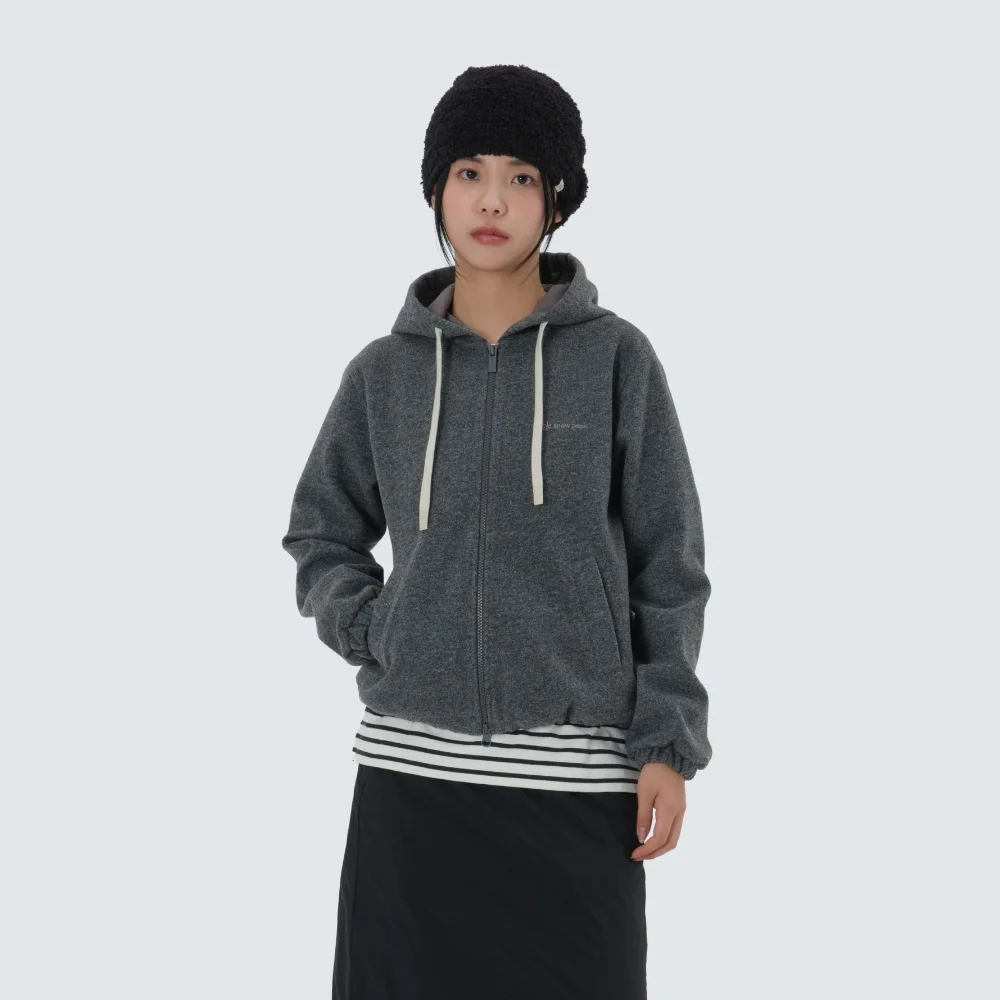 基本羊毛 女裝 連帽衫 拉鏈 Charcoal (S25WWFFJ07)