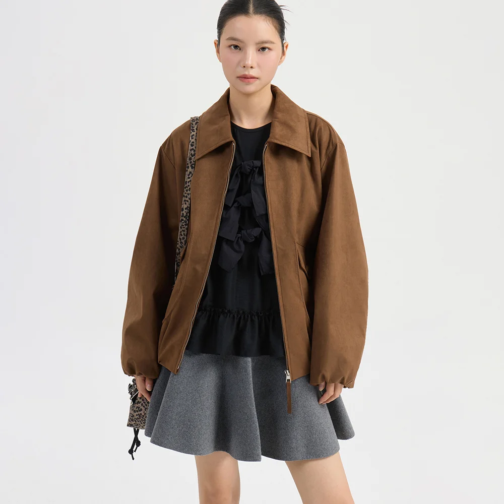 Fake Suede Collar Jumper (camel) LFUAW25200CMX