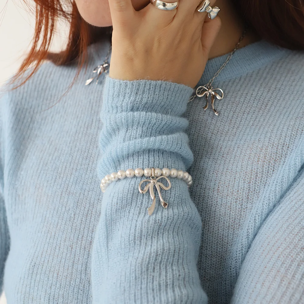 Bow Pearl Margnet Bracelet / 2color