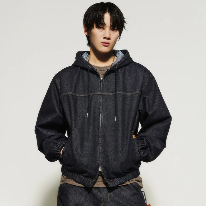 牛仔 連帽衫 夾克 靛藍 低筒