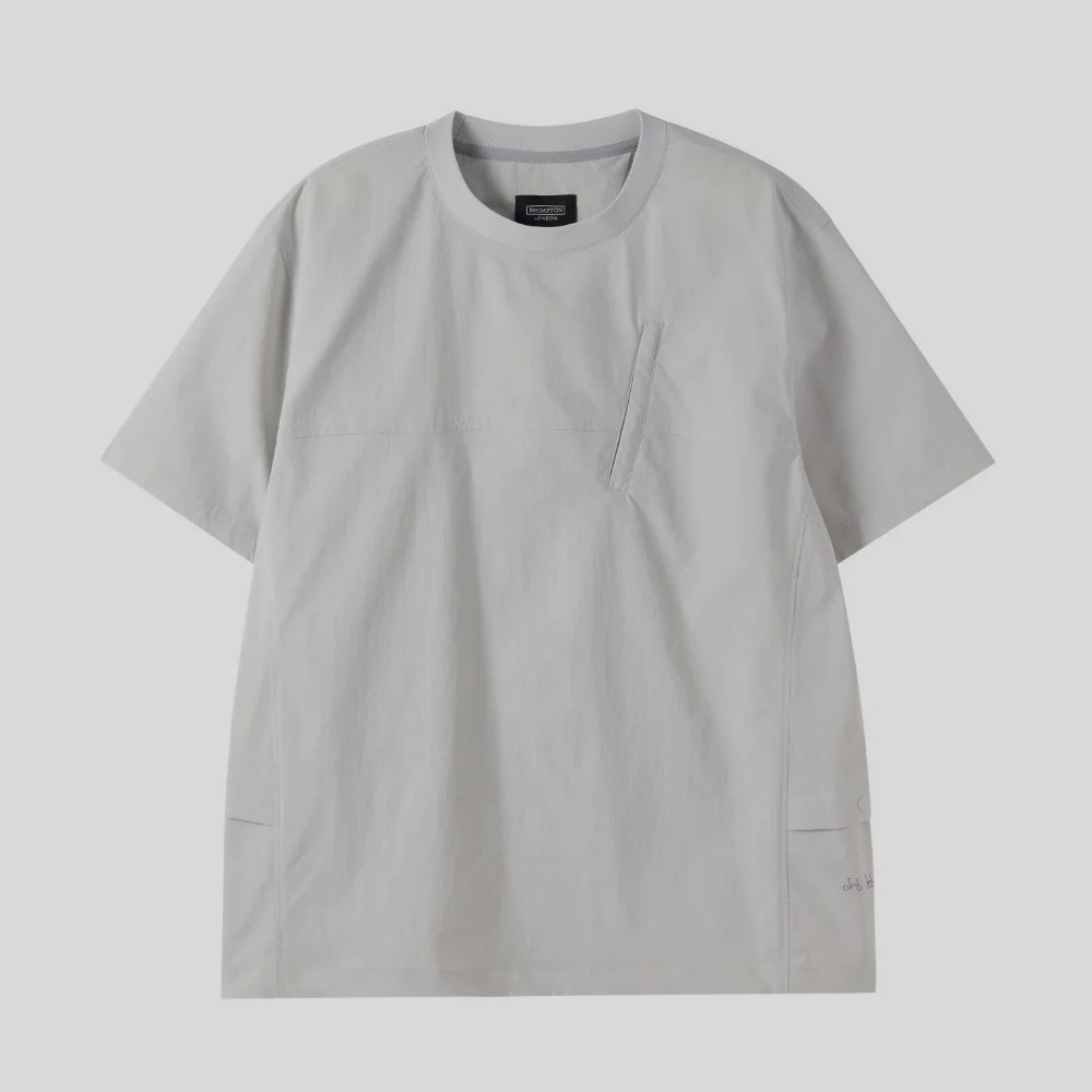 LIGHTWEIGHT NYLON HALF SLEEVE T-SHIRT - L/GREY (P252UTS184)