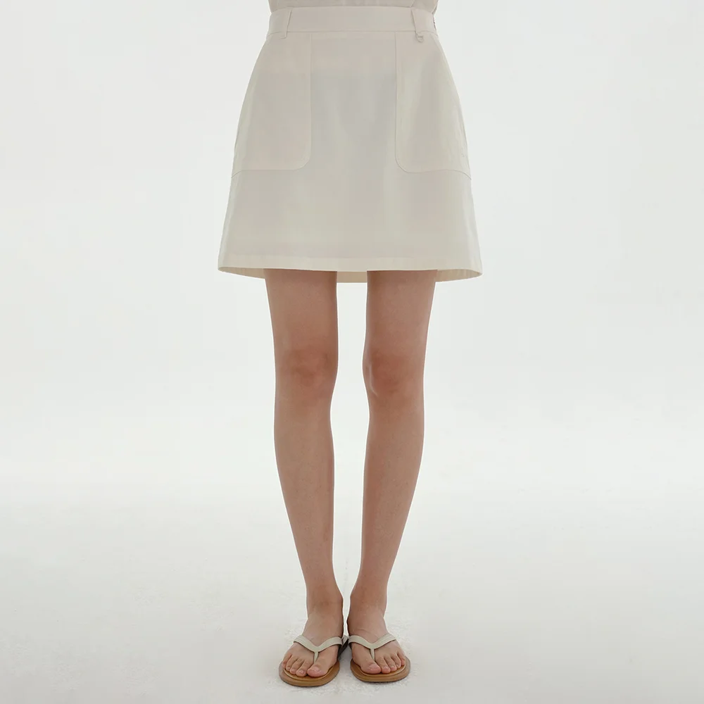 Logo Waistband Skirt (White)