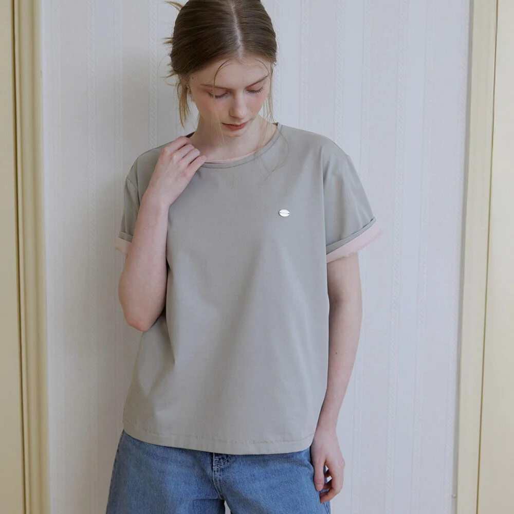 Soft basic logo T-shirt _Gray