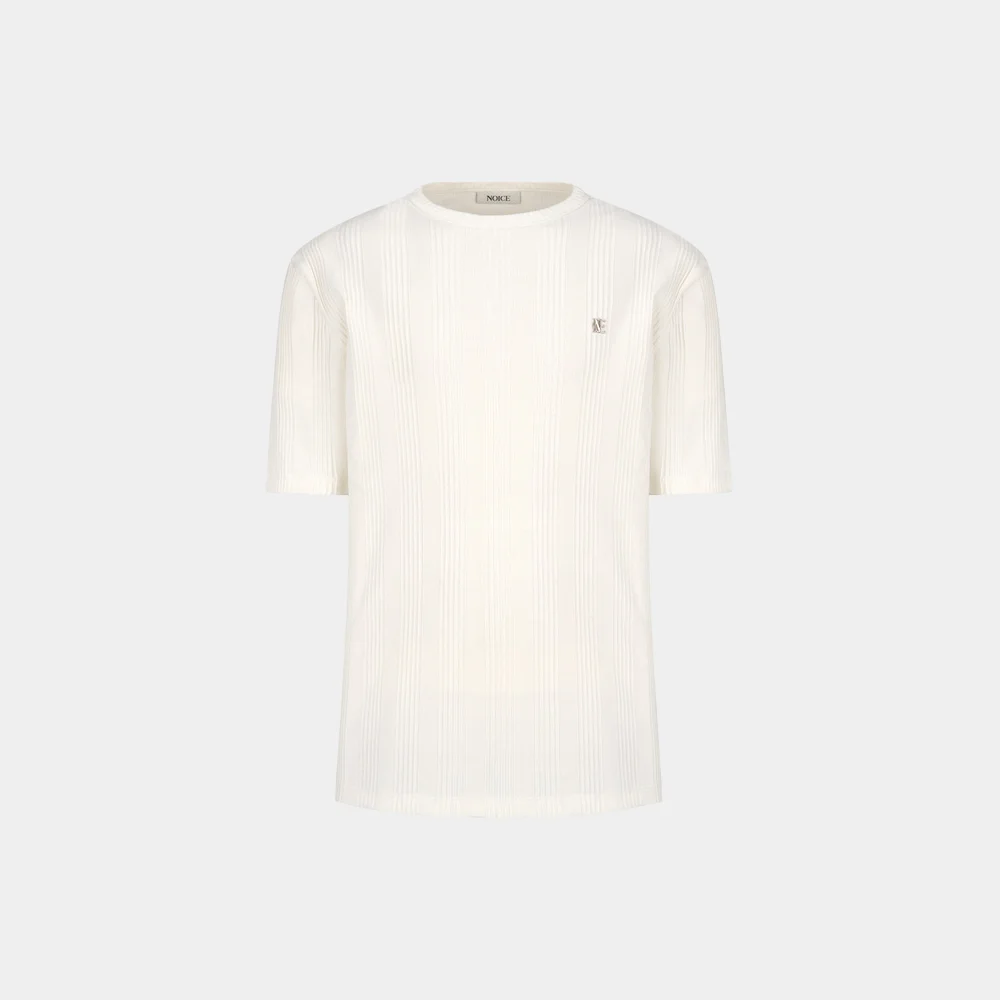 LOGO RIBBED T-SHIRT - WHITE