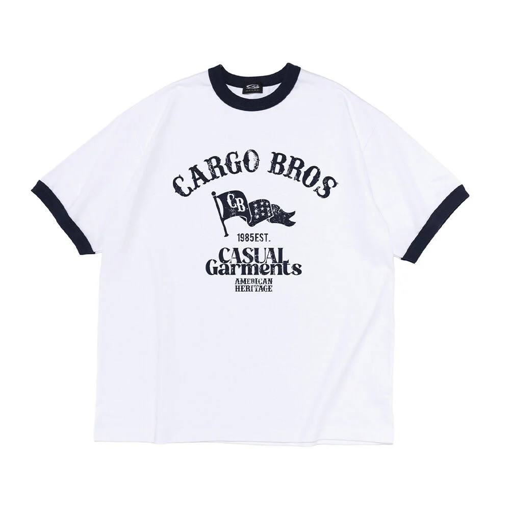 WASHED HERITAGE RINGER SHORT SLEEVE T-SHIRT (WHITE)