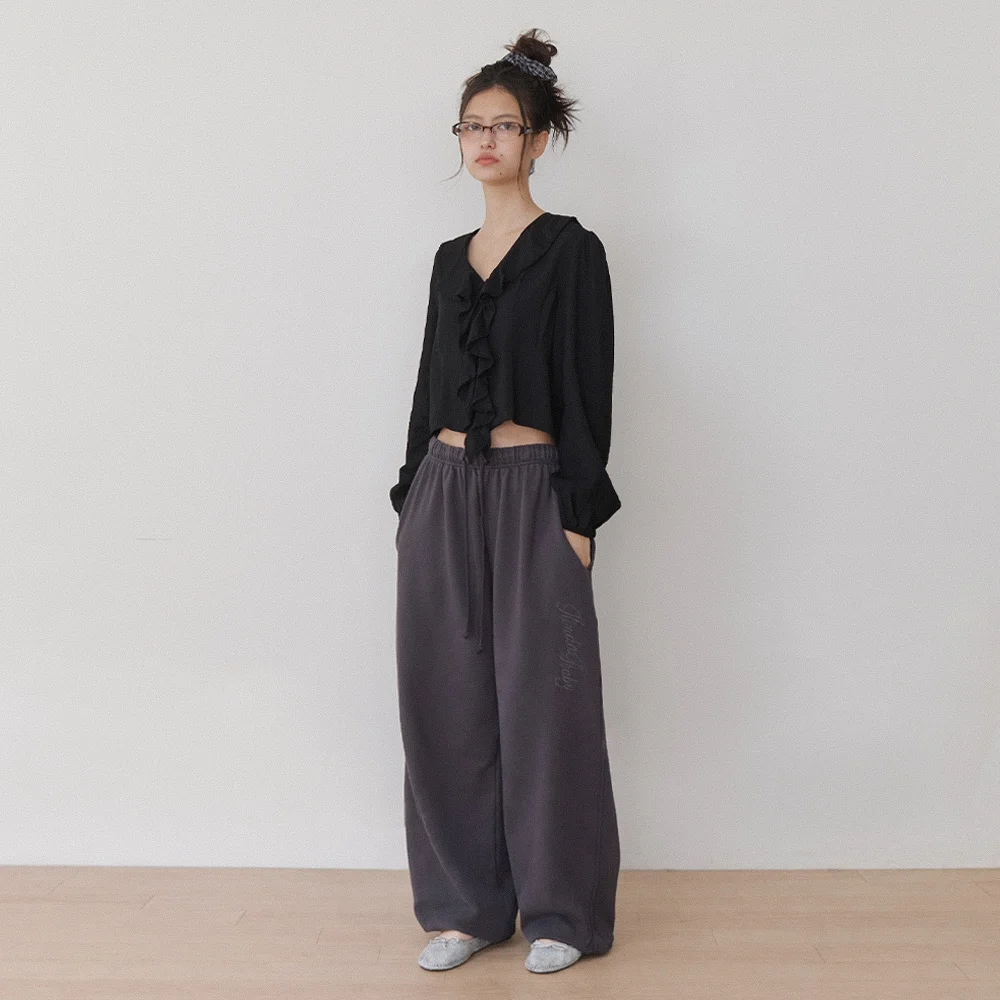 signature easy pants - charcoal