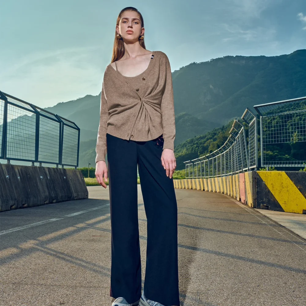 Cashmere blended knit vest and button cardigan set_YZBLKN1
