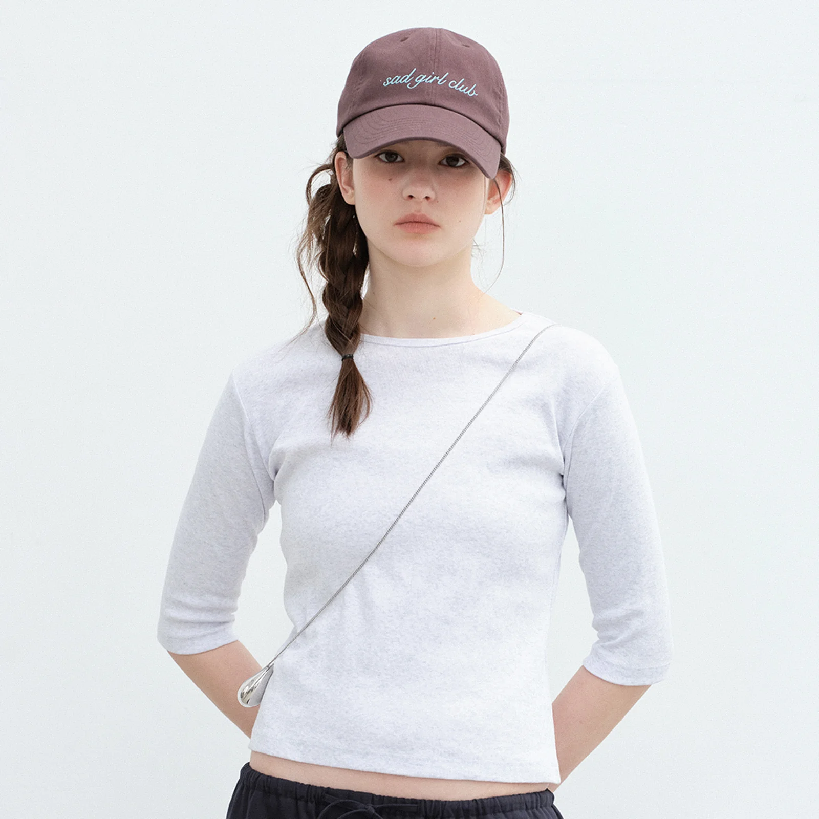 Sad Girl Club Cap-Brown
