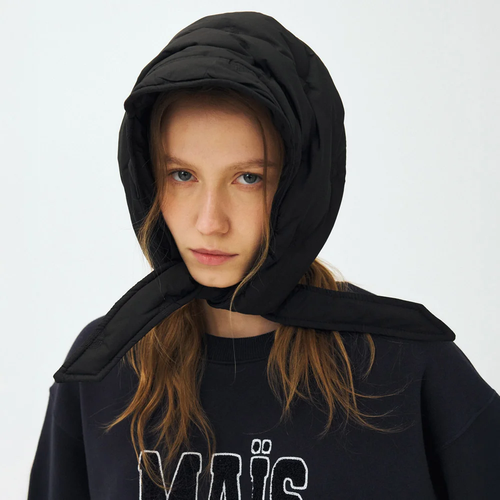 PADDED DOT HEADSCARF / BLACK