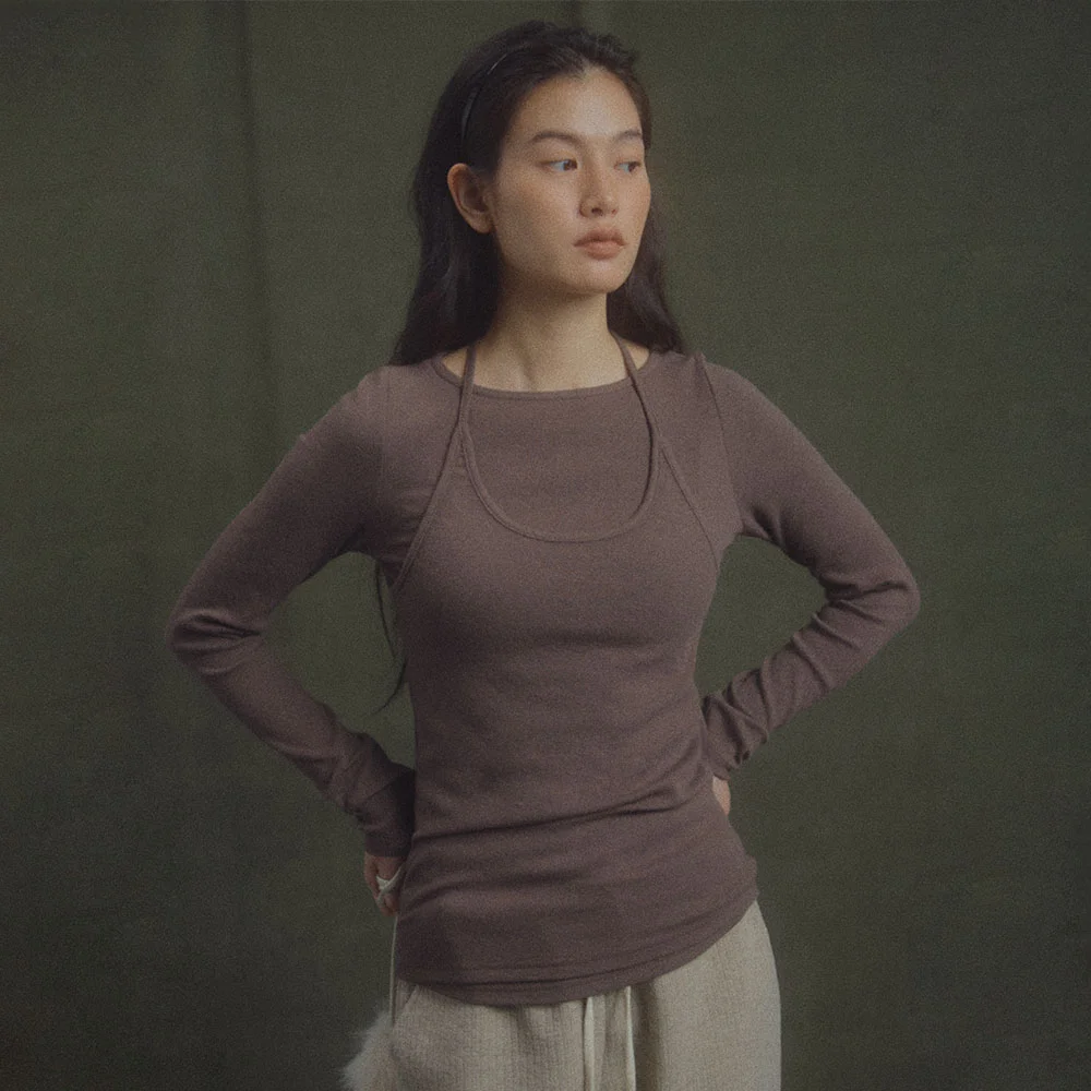 YARO HALTER TEE_BROWN