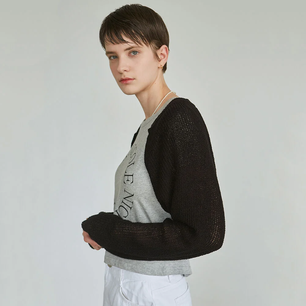 NICOLE BOLERO KNIT TOP_BLACK