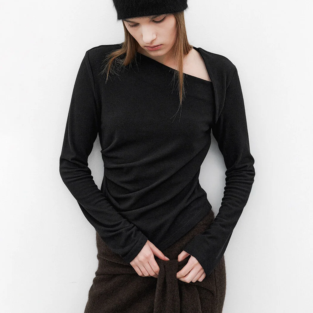 ASH OBLIQUE LINE TEE(T-6949)