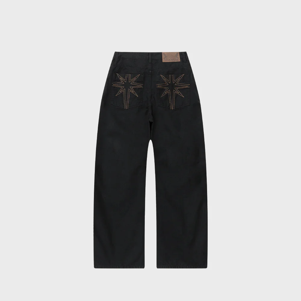 Needlework Cotton Pants (Black)