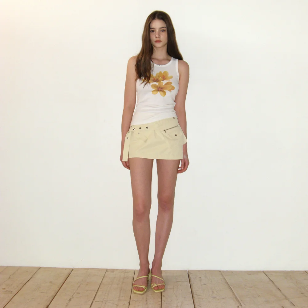 POCKET BELT MICRO SKIRT_YELLOW
