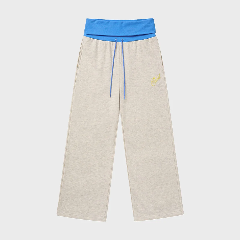 ROSE DOUBLE SWEAT PANTS IN MELANGE WHITE