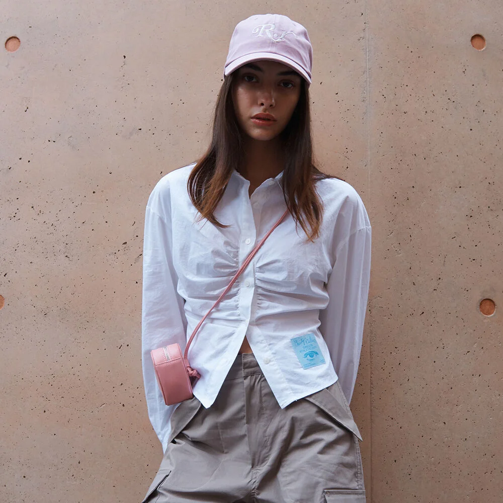 Cotton Croped Shirring Shirt (White)