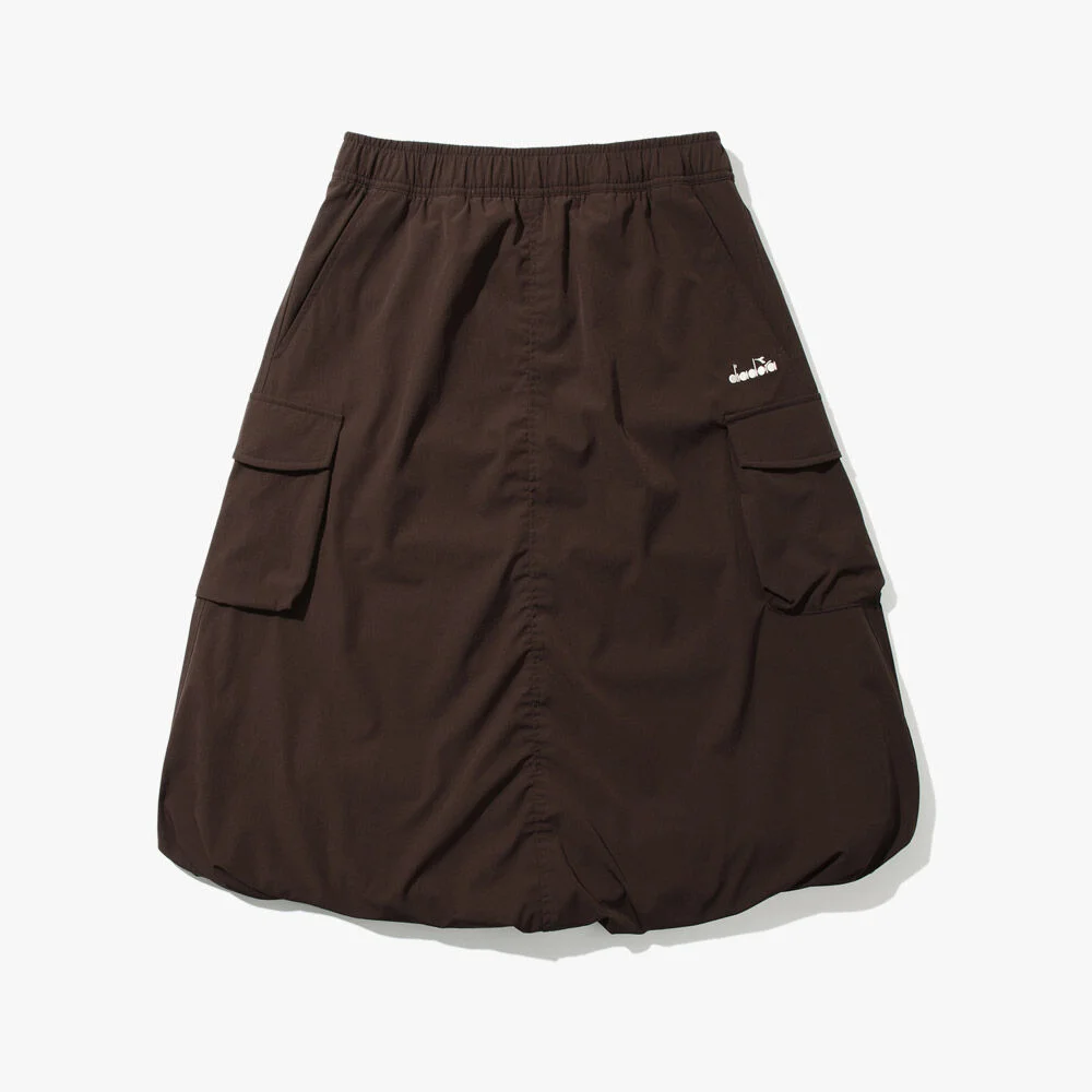 Morbi 加絨 工裝 梭織 半身裙 BROWN