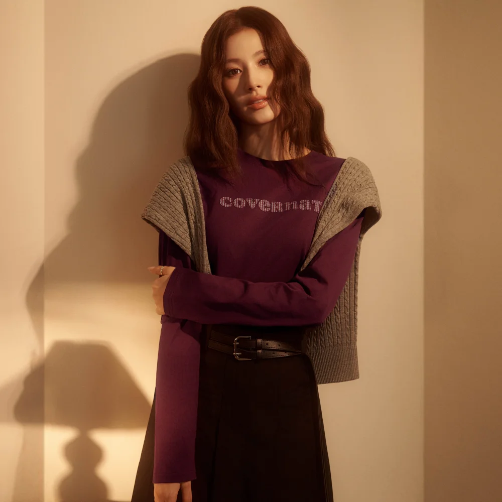 女裝 Cooper Logo 長袖 紫色