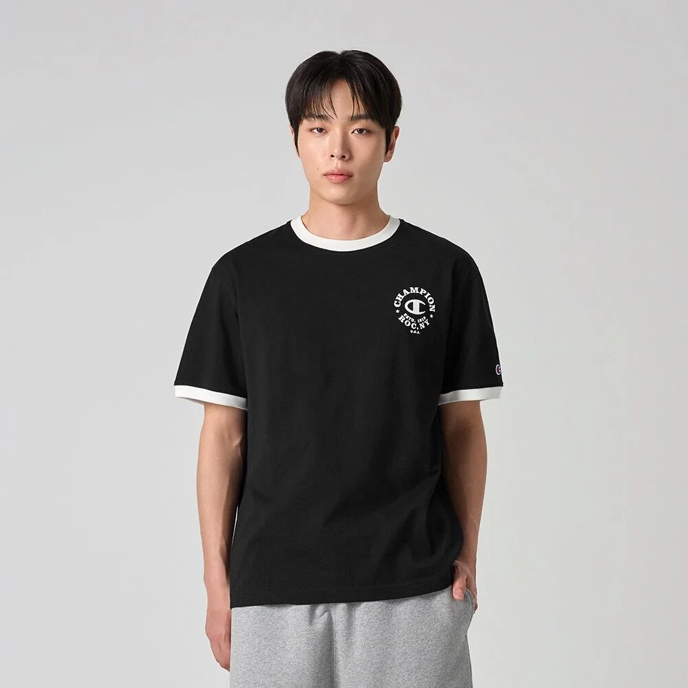 圖案 印花 Ringer T恤 Black