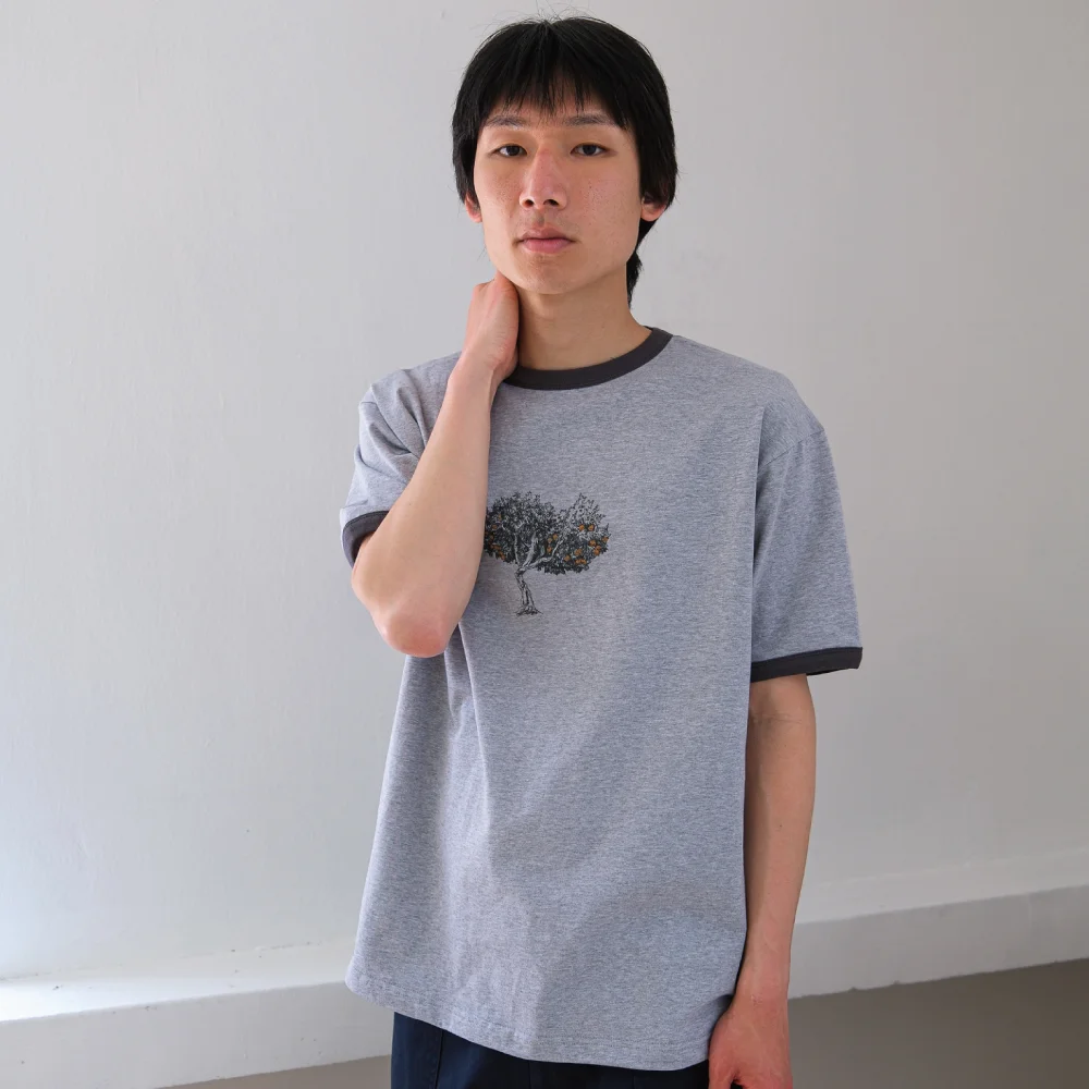 Tree Ringer T-shirts(Melange Grey)