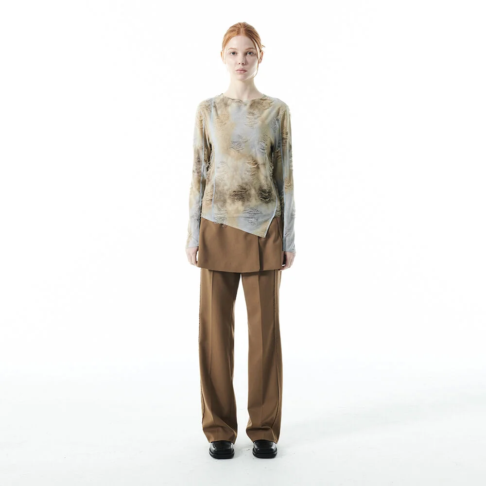CUT OFF LAYERED PANTS KS