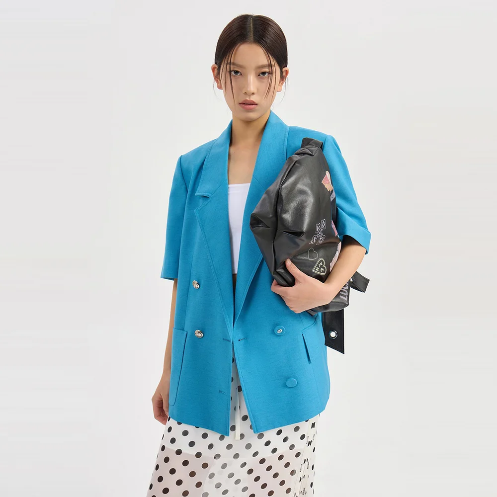 Short Sleeve Linen Jacket (blue) LFJAM26425BUX