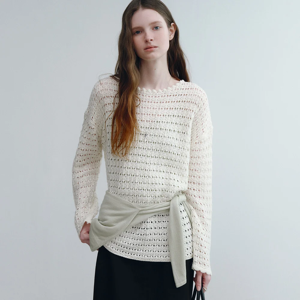 Melo Crochet Pullover (Cream)