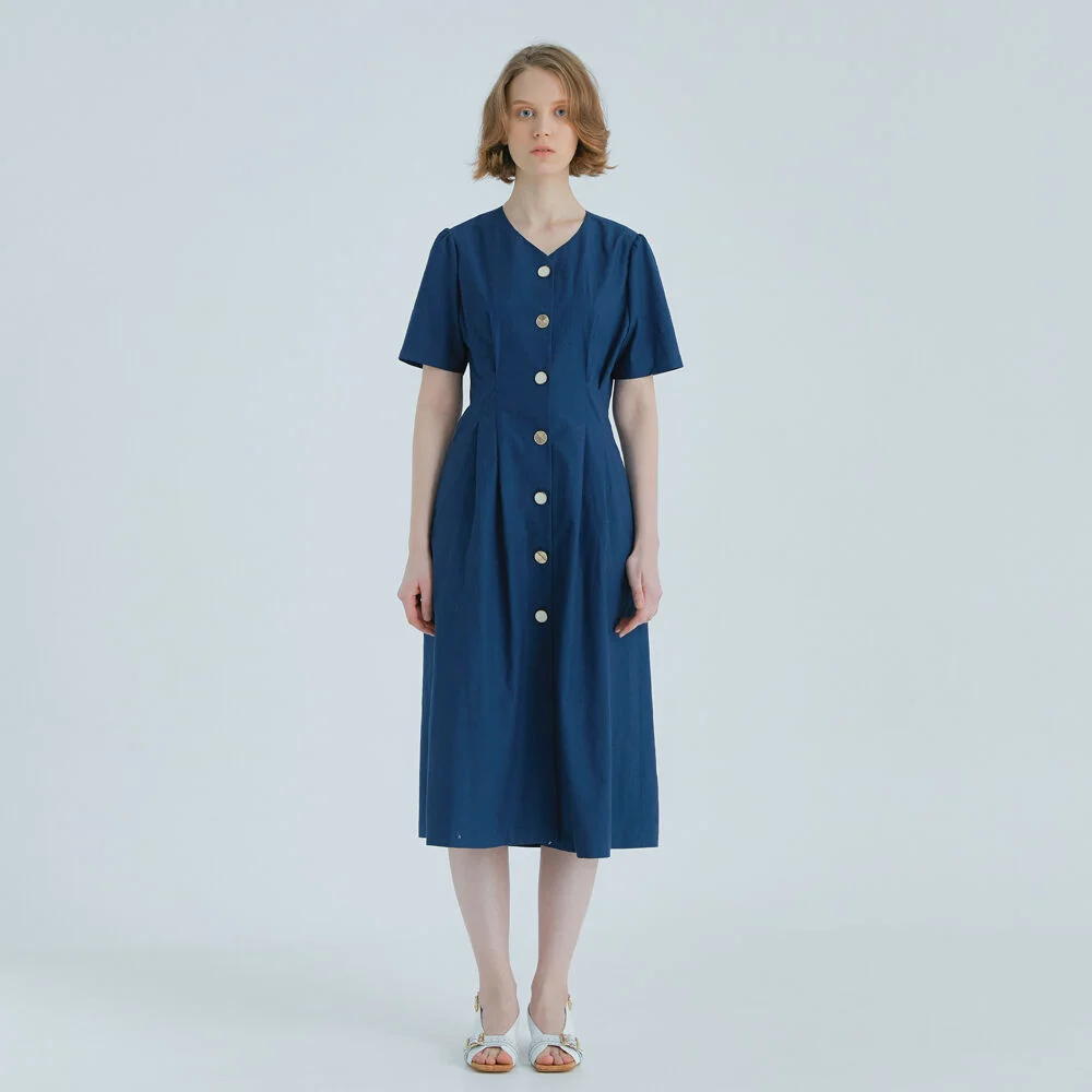 BUTTON POINT LONG ONE PIECE - NAVY