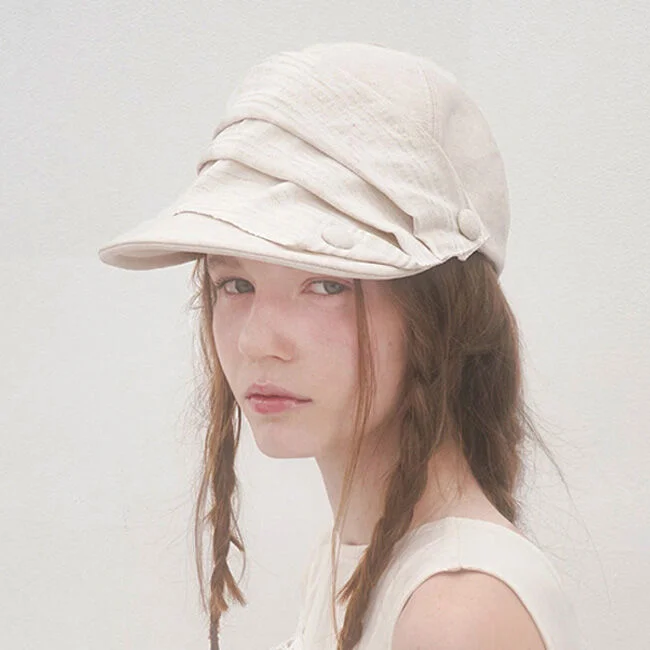 Button Point Drapery Wire Brim Cap