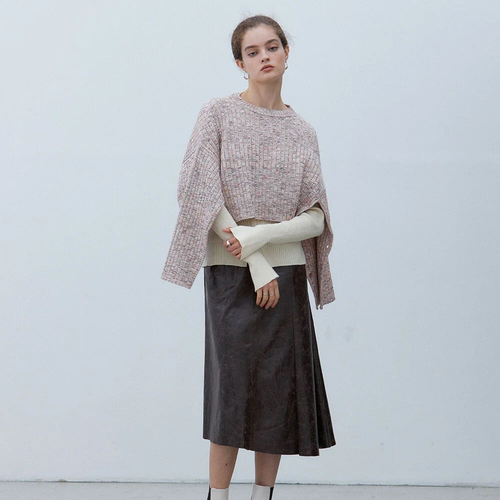 TYCHE_SPACE DYEING KNIT_ORANGE