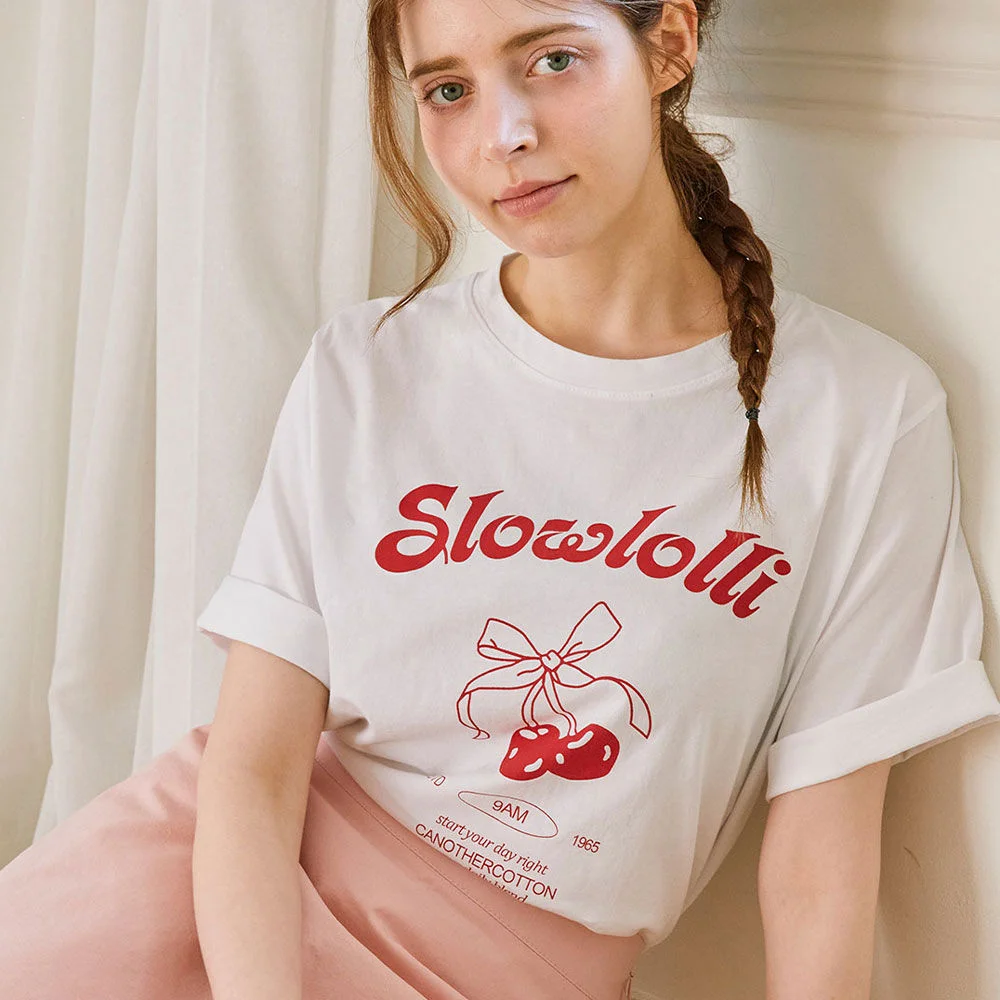 Cherry-printed t-shirt_3 Colors