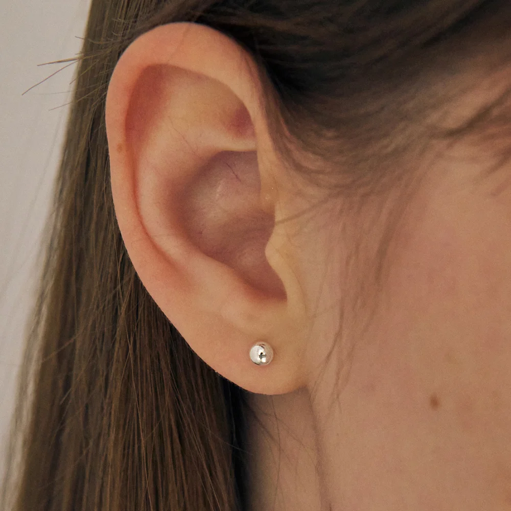 Essential Silver Ball Earrings. EA1770,1771 (2Size)